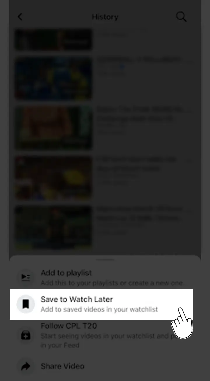 Save to Watch Later option to save reels in facebook